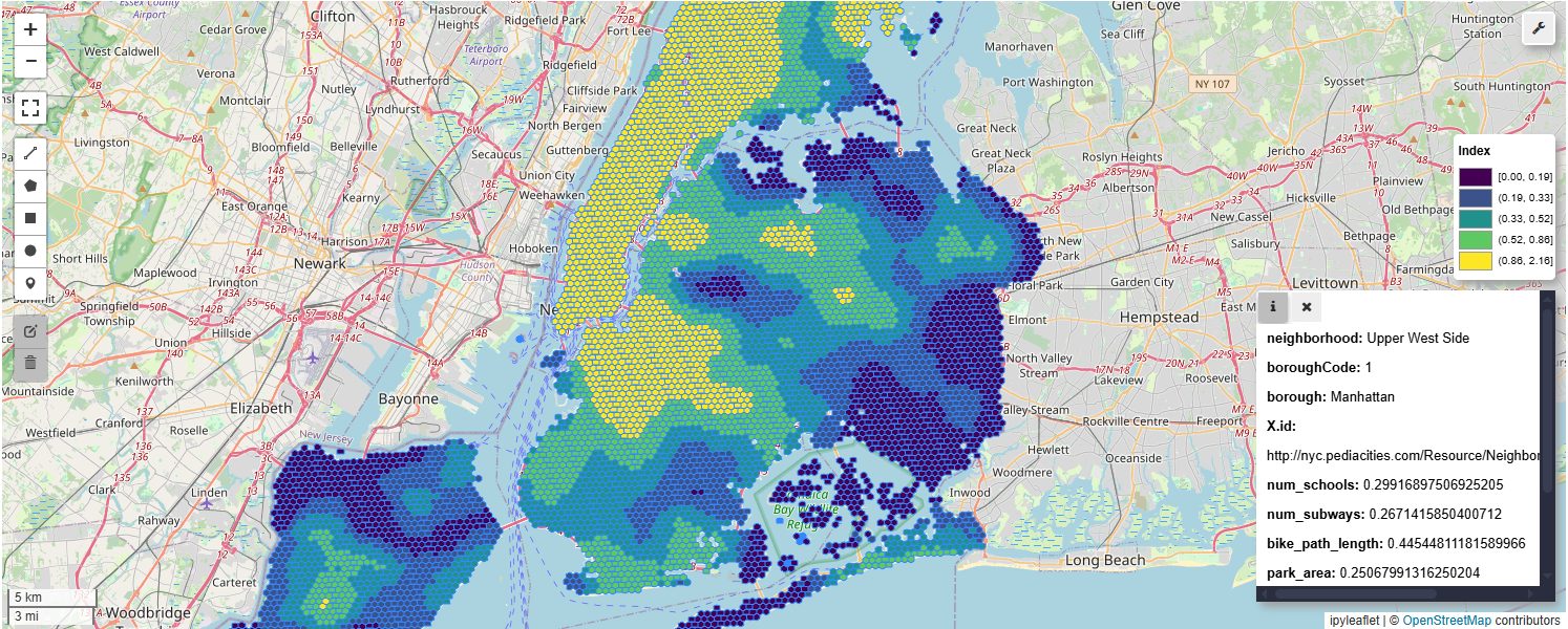H3 hexagonal grid (res 9) revealing finer-grained accessibility gradients